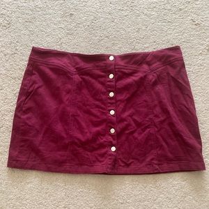 Forever 21 Red Corduroy Mini Skirt
